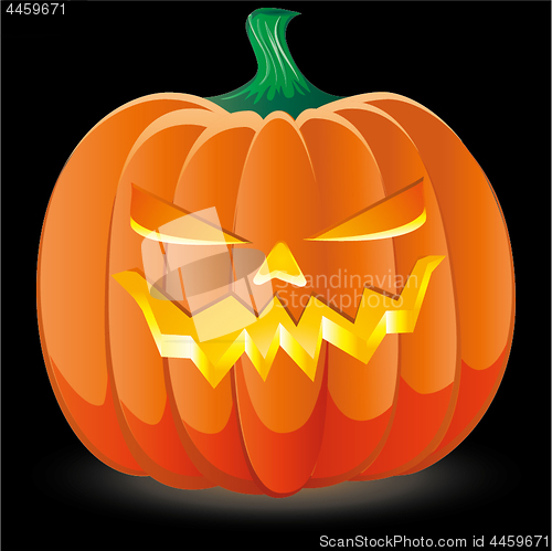 Image of Halloween pumpkin on black background, part 1