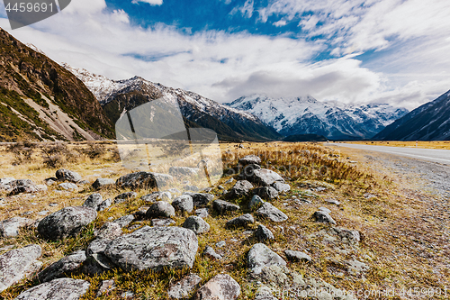 Image of New Zealand mountain landscape at day