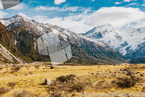 Image of New Zealand mountain landscape at day