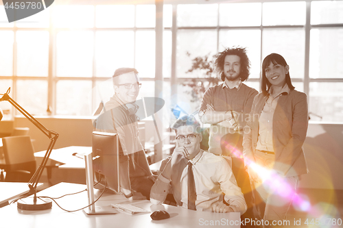 Image of Group of successfull business group meeting