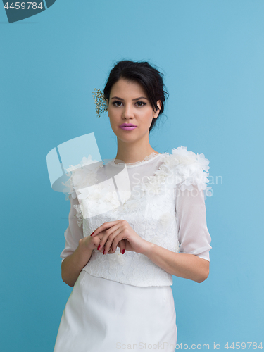 Image of beautiful young women in wedding dress