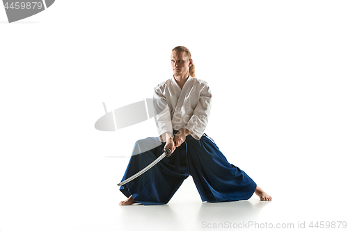 Image of The young man are training Aikido at studio