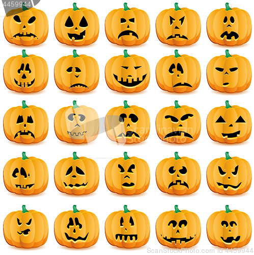 Image of Set of pumpkins isolated on white