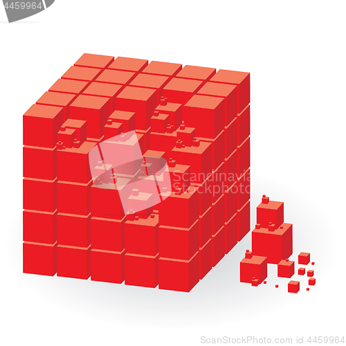 Image of Red construction set of cubes