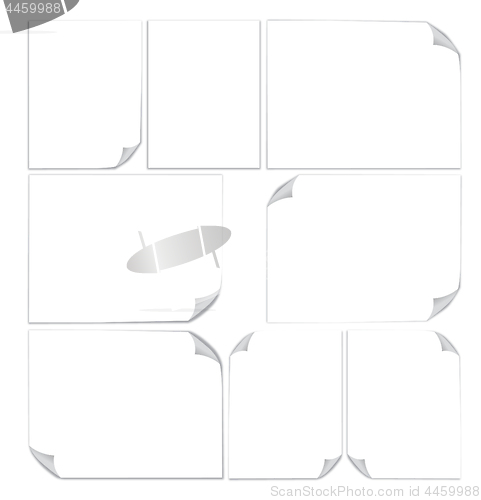 Image of Set of 3d blank sheets of paper A4 format