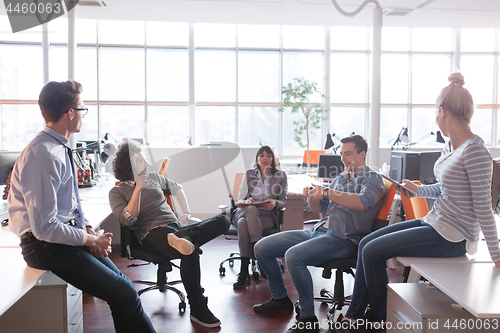 Image of Young Business Team At A Meeting at modern office building