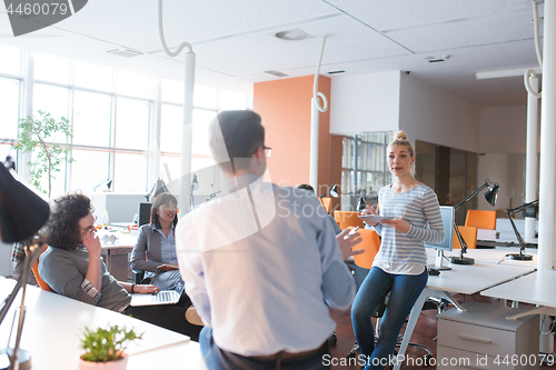 Image of Young Business Team At A Meeting at modern office building