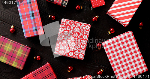 Image of Christmas gifts and glass balls