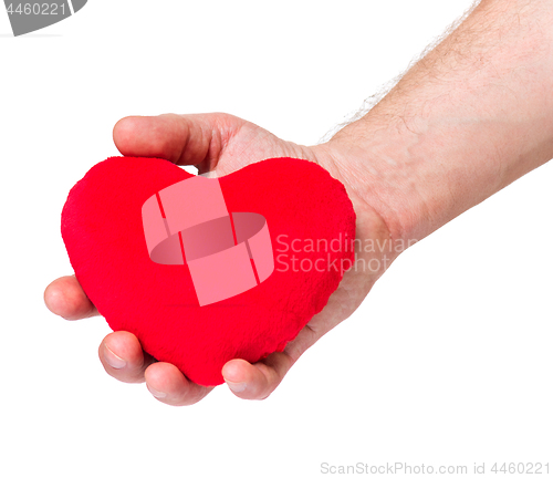 Image of Hand with heart on white