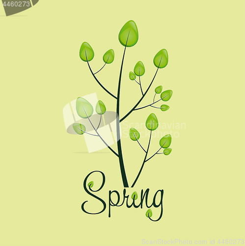 Image of Tree made from leaves, spring background