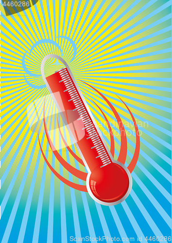 Image of Illustration of heat, hot flaming thermometer, part 1