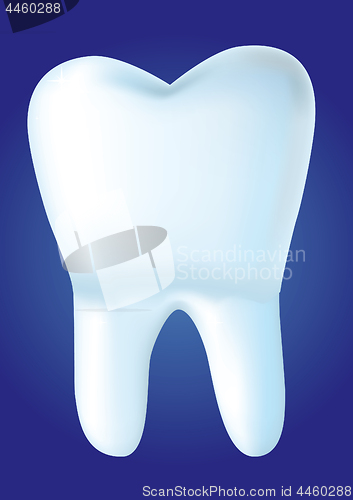 Image of Tooth on blue background