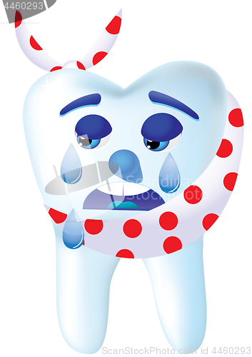 Image of Tooth-cartoon cry, because he hurts