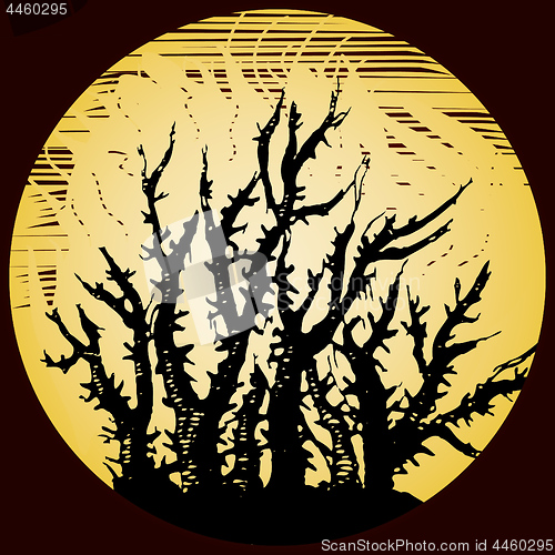 Image of Scary background with burning bush