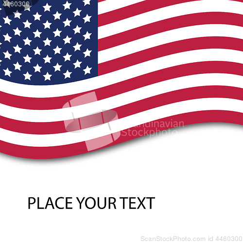 Image of American flag isolated on white, with the place for your text