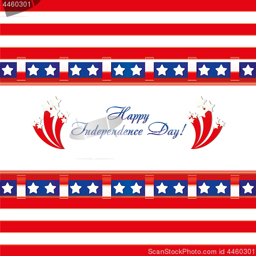 Image of Background with elements of USA flag and fireworks