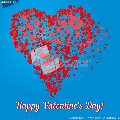 Image of Valentine card with heart made of bubbles