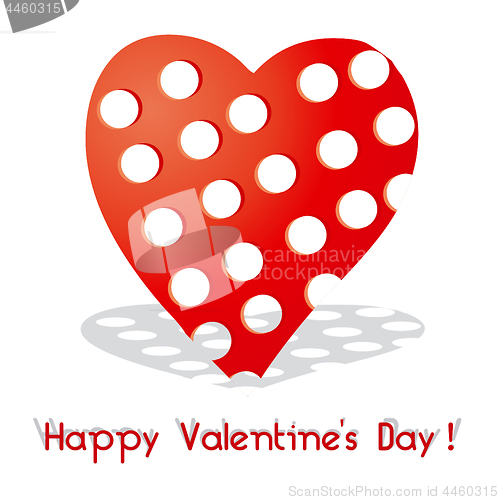 Image of Valentine card with red holey heart