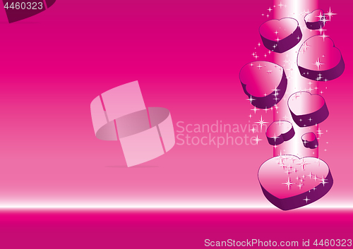 Image of Pink valentine background with hearts