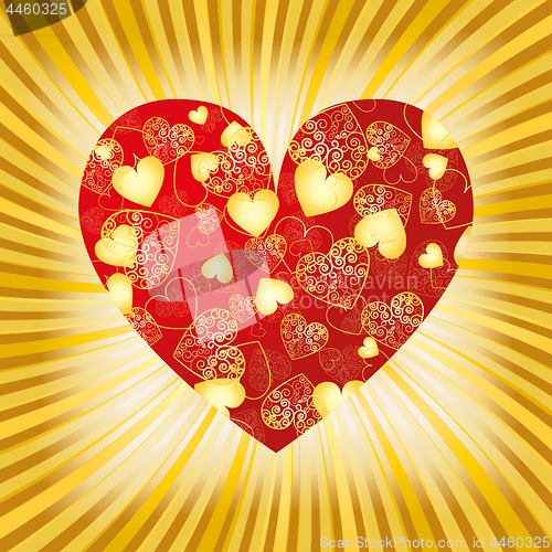 Image of Valentine background with heart made from hearts