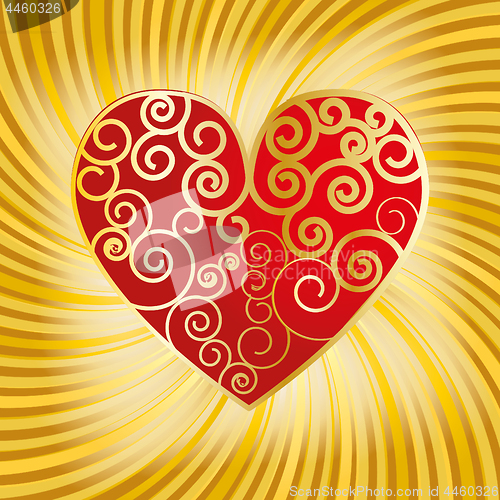 Image of Valentine background with heart with curls