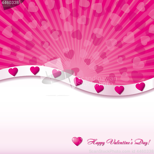 Image of Pink valentine background with hearts