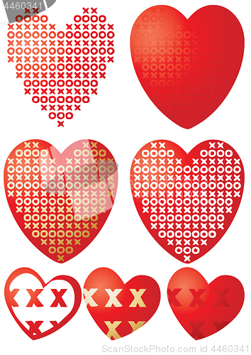 Image of Set of XOXO hearts