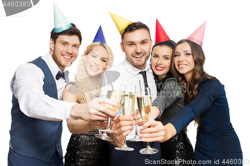 Image of friends with champagne glasses at birthday party