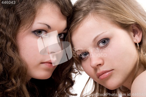Image of Two sexy beauty young women. Isolated 2