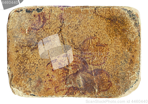 Image of Weathered grunge dirty cardboard isolated on white background.