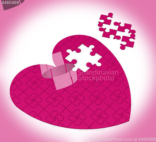 Image of Unfinished Heart Puzzle Showing Happiness
