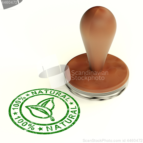 Image of 100% Natural Stamp Shows Pure Genuine Products