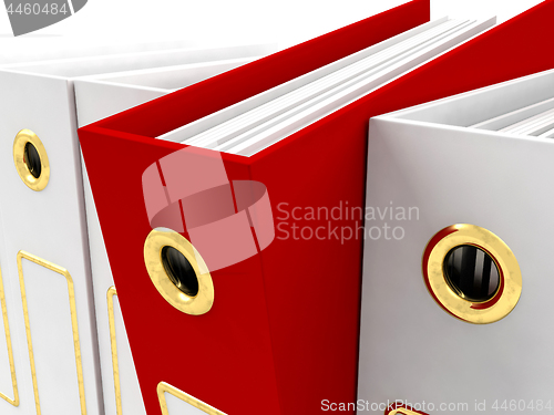 Image of Red File Amongst White Closeup For Getting The Office Organized