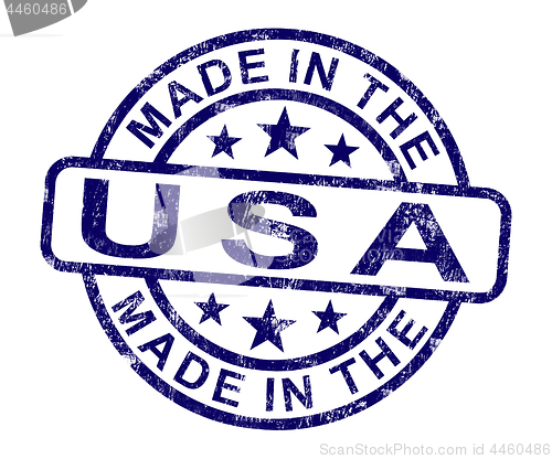 Image of Made In Usa Stamp Shows Product Or Produce Of America