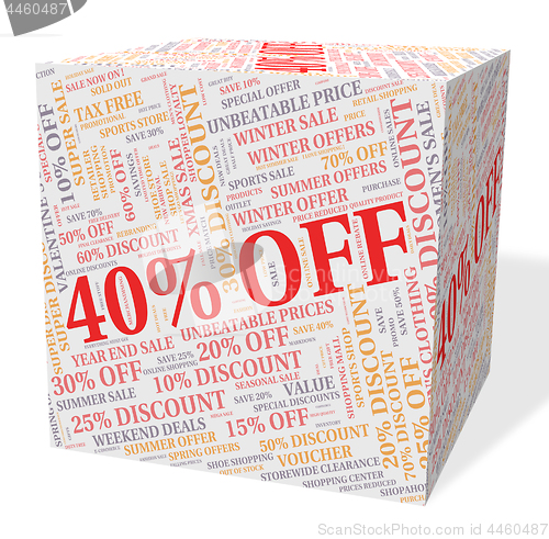 Image of Forty Percent Off Shows Bargain Savings And Promotional