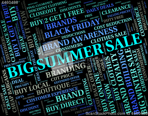 Image of Big Summer Sale Represents Huge Sales And Bargain