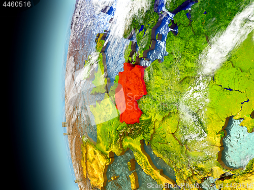 Image of Germany on planet Earth from space