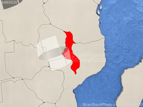 Image of Malawi on map