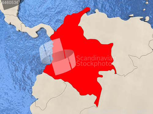 Image of Colombia on map