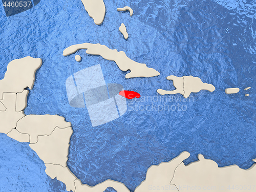 Image of Jamaica on map