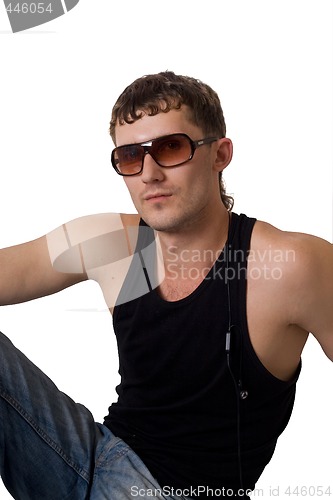 Image of Young man in sunglasses. Isolated on white background 2
