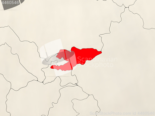 Image of Kyrgyzstan on map