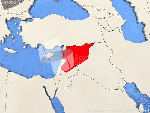 Image of Syria on map