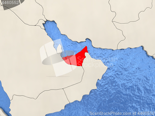Image of United Arab Emirates on map