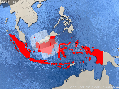 Image of Indonesia on map