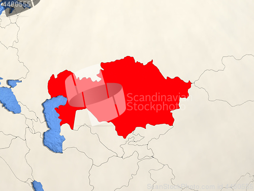 Image of Kazakhstan on map