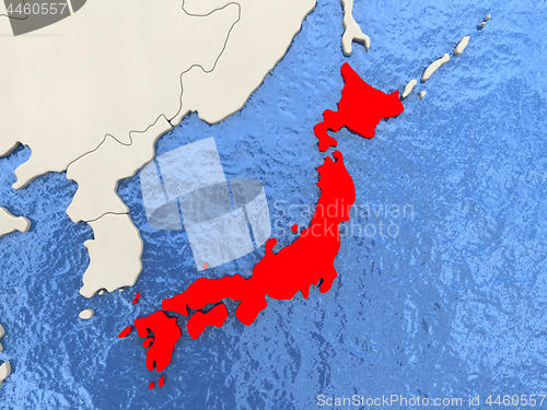 Image of Japan on map
