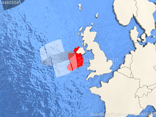 Image of Ireland on map