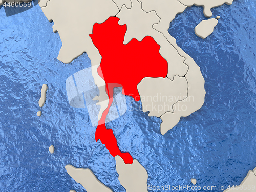 Image of Thailand on map