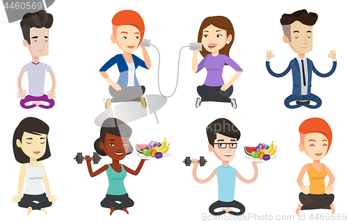 Image of Vector set of sport characters.